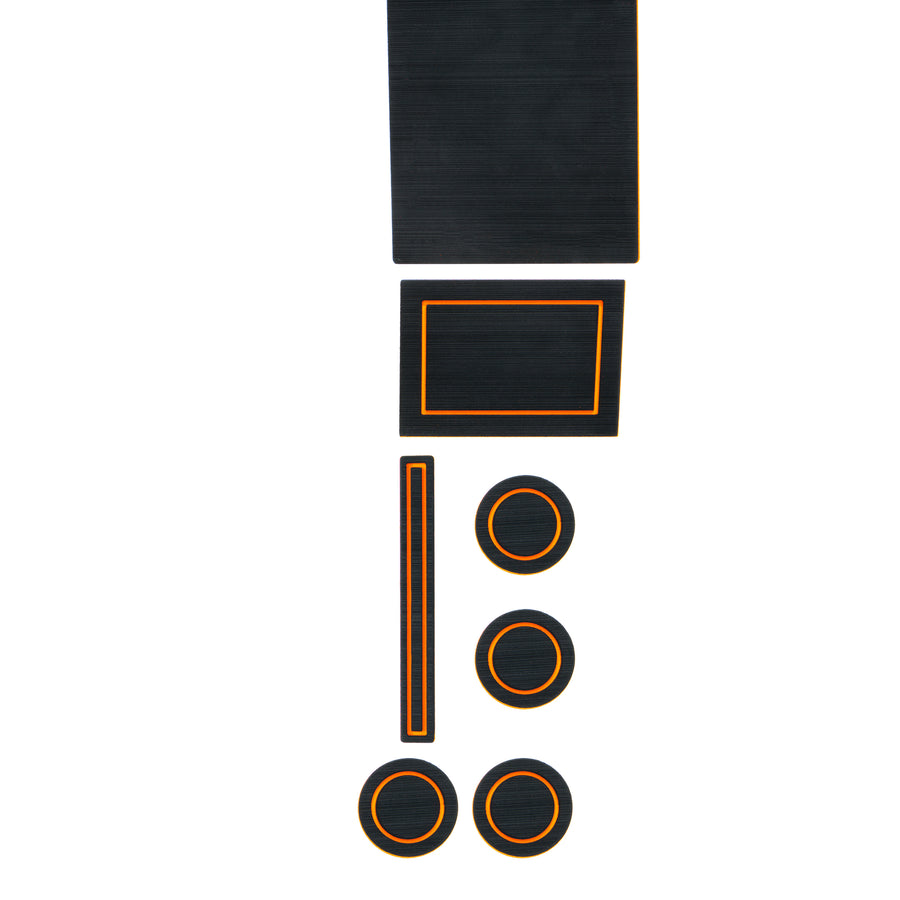 40/Console/40 Seats with Console Shifter w/o Center Dash Speaker Cup Holder inserts Fits 2017-2020 Ford F-150 Bucket Seats with Console Shifter Without Center Dash Speaker Black/Orange