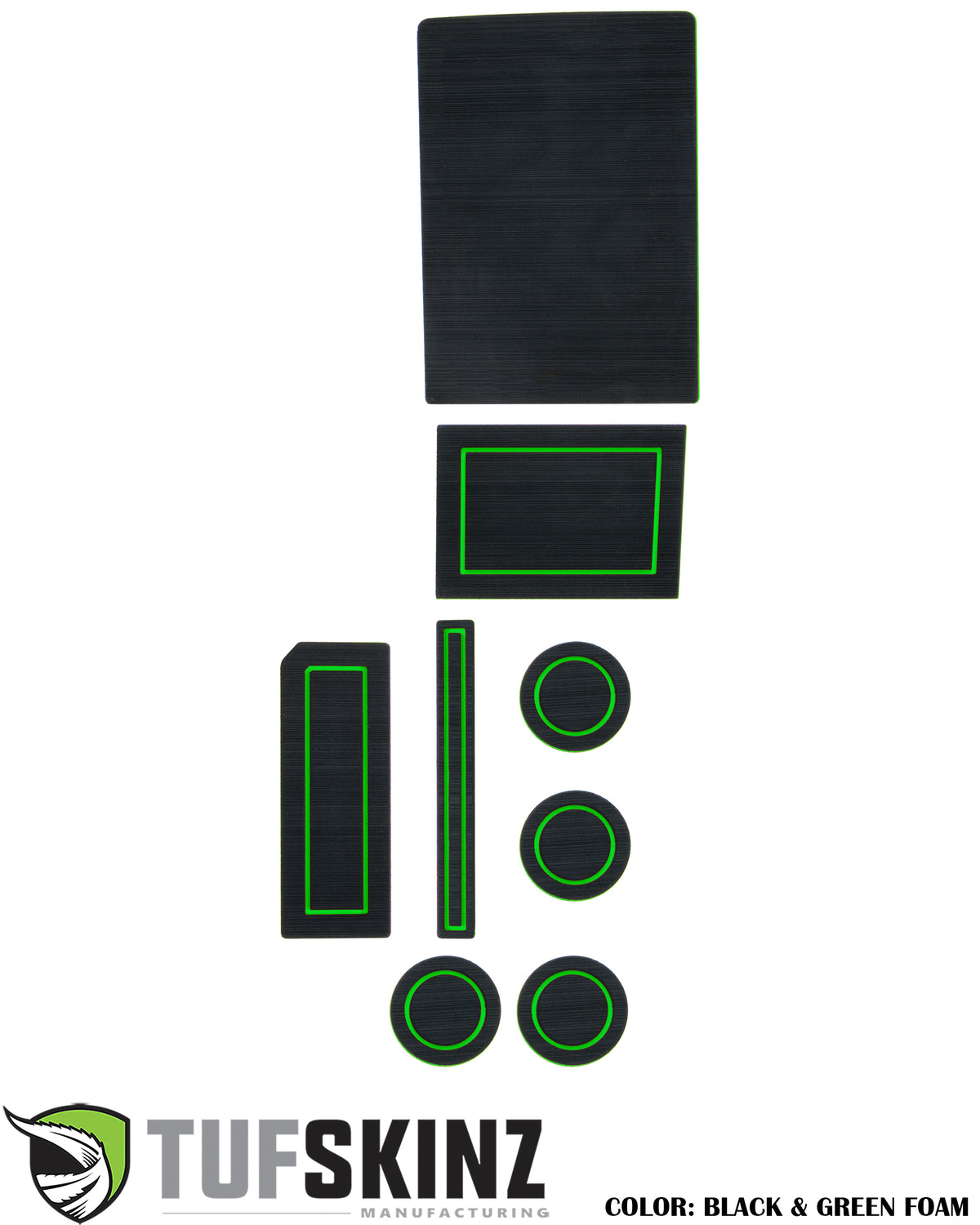 40/Console/40 Seats with Steering Column Shifter w/o Center Dash Speaker Cup Holder inserts Fits 2017-2020 Ford F-150 Bucket Seats with Steering Column Shifter Without Center Dash Speaker Black/Green