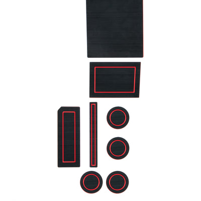 40/Console/40 Seats with Steering Column Shifter w/o Center Dash Speaker Cup Holder inserts Fits 2017-2020 Ford F-150 Bucket Seats with Steering Column Shifter Without Center Dash Speaker Black/Red