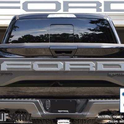"FORD" Raptor Tailgate Overlays Fits 2019-2020 Ford F-150 2019-2020 Brushed Silver