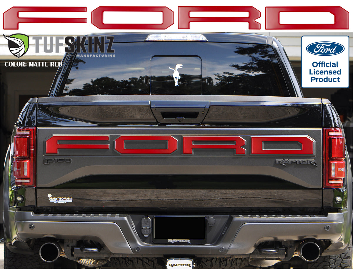 "FORD" Raptor Tailgate Overlays Fits 2019-2020 Ford F-150 2019-2020 Matte Red