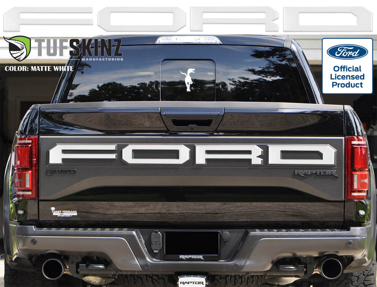 "FORD" Raptor Tailgate Overlays Fits 2019-2020 Ford F-150 2019-2020 Matte White