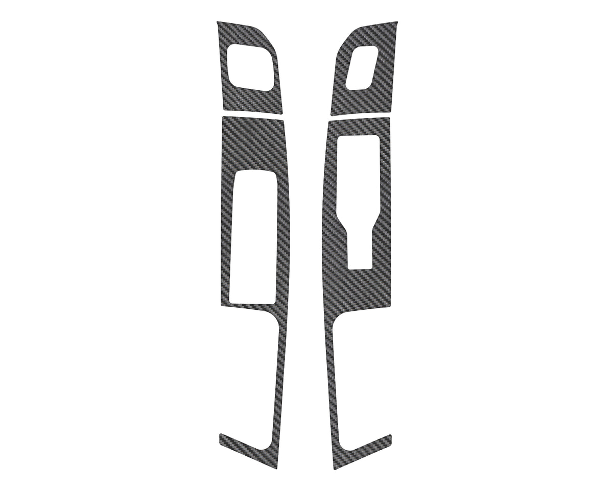 Driver and Passenger Front Door (with memory seats) Accent Trim Fits 2021-2022 Ford F-150 Front Doors Only(With Memory Seats) Real Carbon Fiber (Raw)