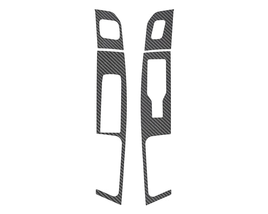 Driver and Passenger Front Door (with memory seats) Accent Trim Fits 2021-2022 Ford F-150 Front Doors Only(With Memory Seats) Real Carbon Fiber (Raw)