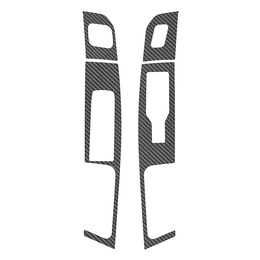 Driver and Passenger Front Door (with memory seats) Accent Trim Fits 2021-2022 Ford F-150 Front Doors Only(With Memory Seats) Real Carbon Fiber (Raw)