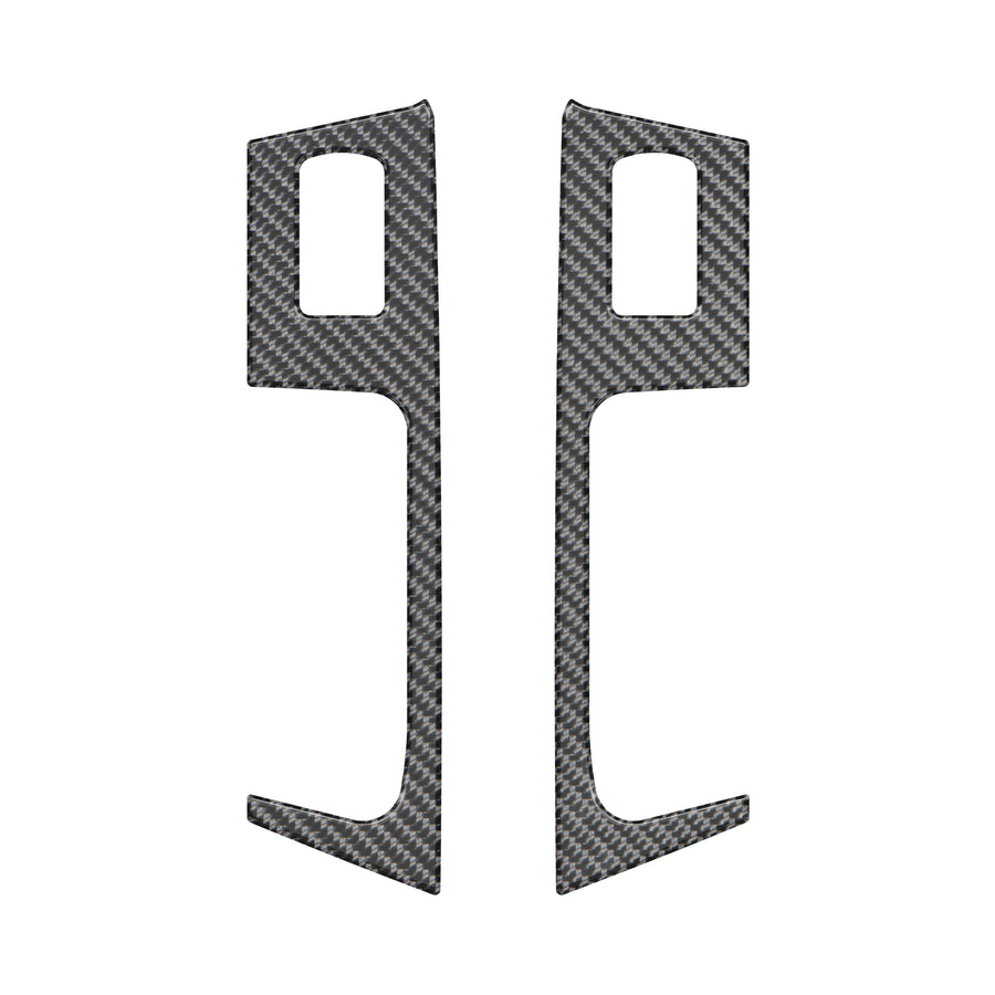 SuperCab Rear Door Accent Trim Fits 2021-2021 Ford F150 Rear Doors Only(SuperCab) Real Carbon Fiber(Domed)