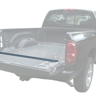 Truck silhouette showcasing the fully opaque GapShield Universal Tailgate Gap Cover installed, accentuating the product’s utility and fit.