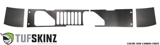 Cowl and Hood Vent Accent Trim Fits 2007-2018 Jeep Wrangler JK Real Carbon Fiber(Raw)