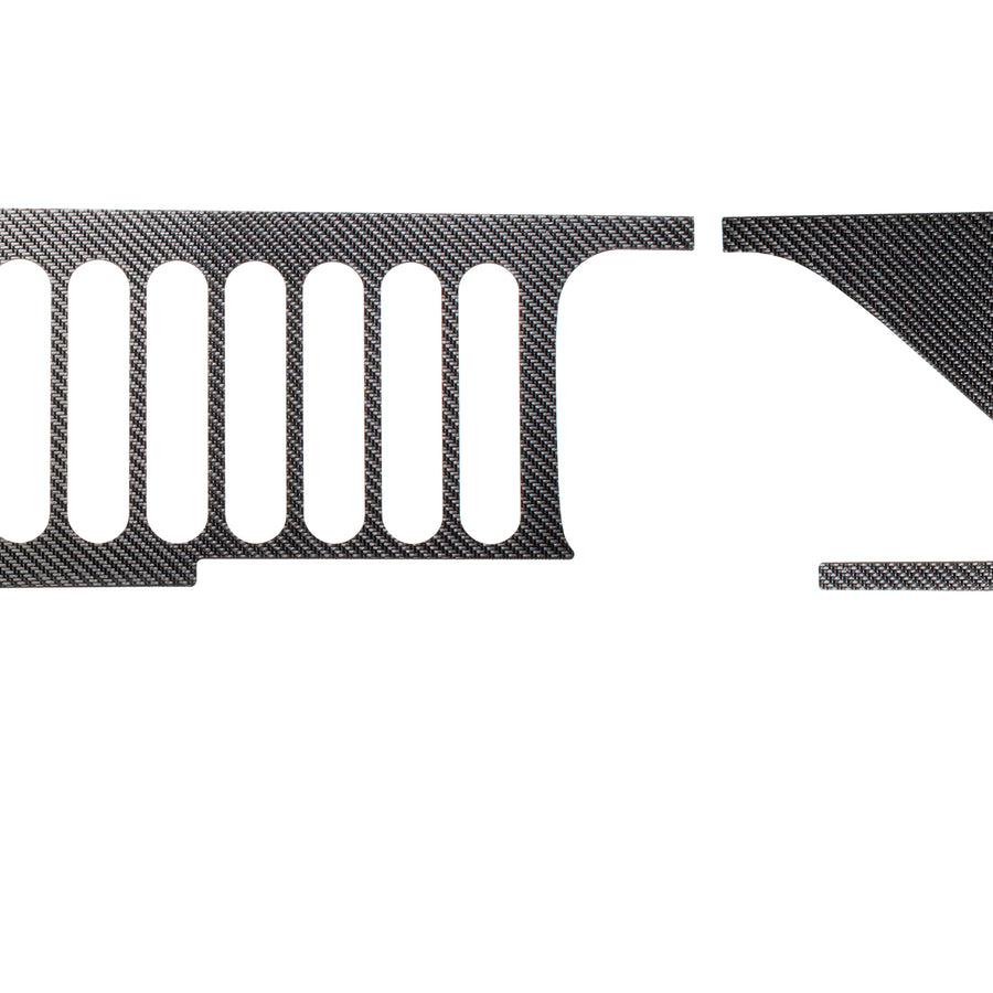 Cowl and Hood Vent Accent Trim Fits 2007-2018 Jeep Wrangler JK Real Carbon Fiber(Raw)