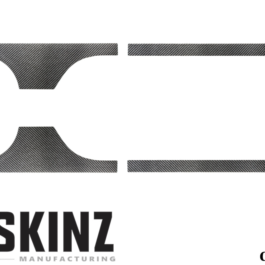 4-Door Rocker Panel Accent Trim Fits 2007-2018 Jeep Wrangler JK 2 Door Real Carbon Fiber(Raw)