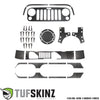 4 Door Full Kit Accent Trim Fits 2007-2018 Jeep Wrangler JK 4 Door Real Carbon Fiber(Raw)