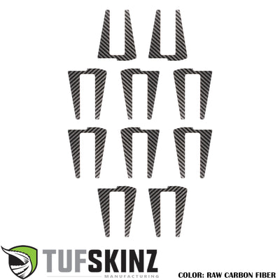 Hinge Accents (4 Door) Accent Trim Fits 2007-2018 Jeep Wrangler JK 4 Door Real Carbon Fiber(Raw)