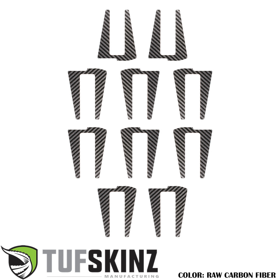 Hinge Accents (4 Door) Accent Trim Fits 2007-2018 Jeep Wrangler JK 4 Door Real Carbon Fiber(Raw)