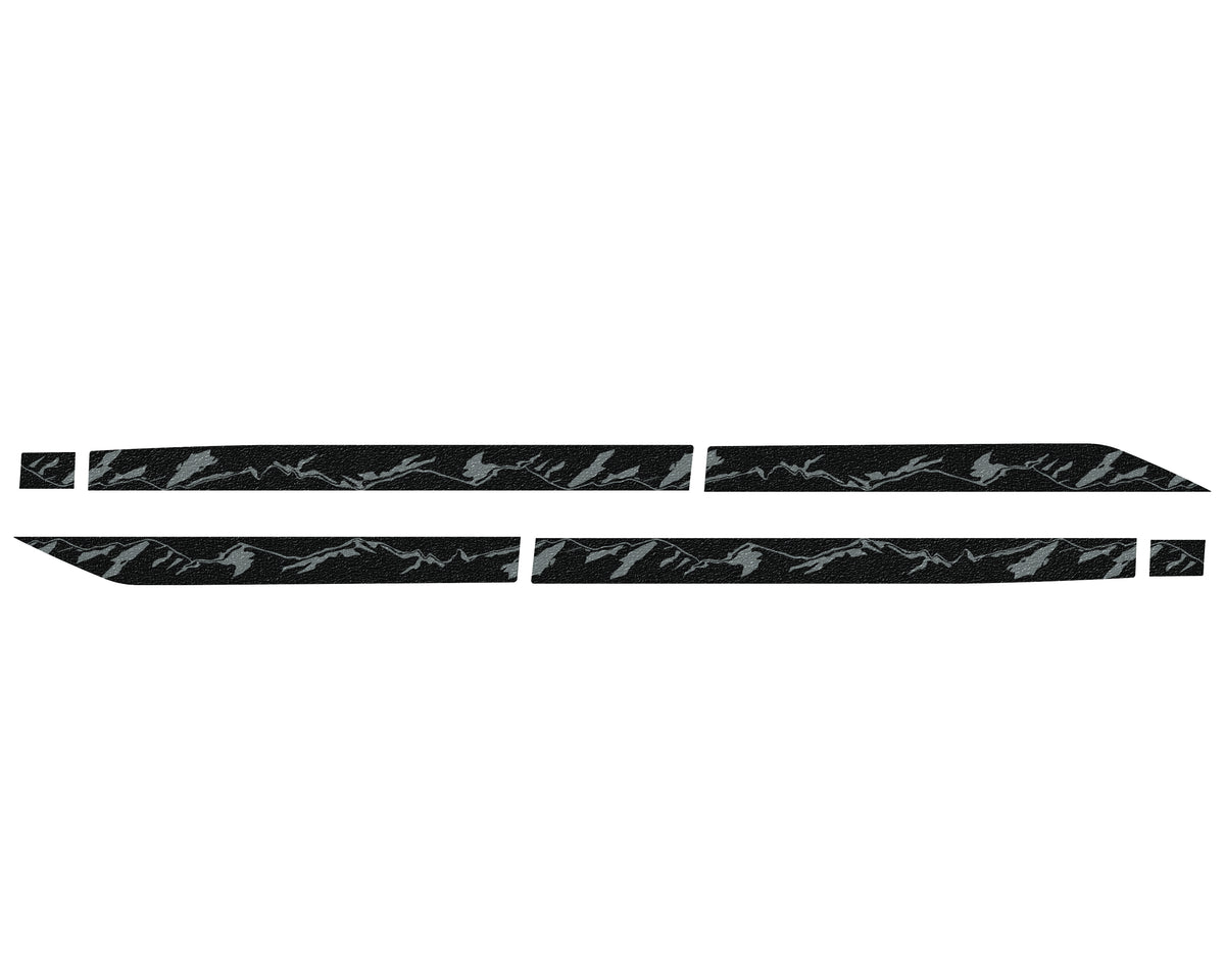 Rocker Panels Accent Trim Fits 2022-2022 Ford Maverick Black w/Mountain Logo(Gray)