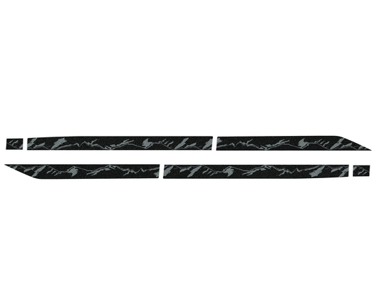 Rocker Panels Accent Trim Fits 2022-2022 Ford Maverick Black w/Mountain Logo(Gray)