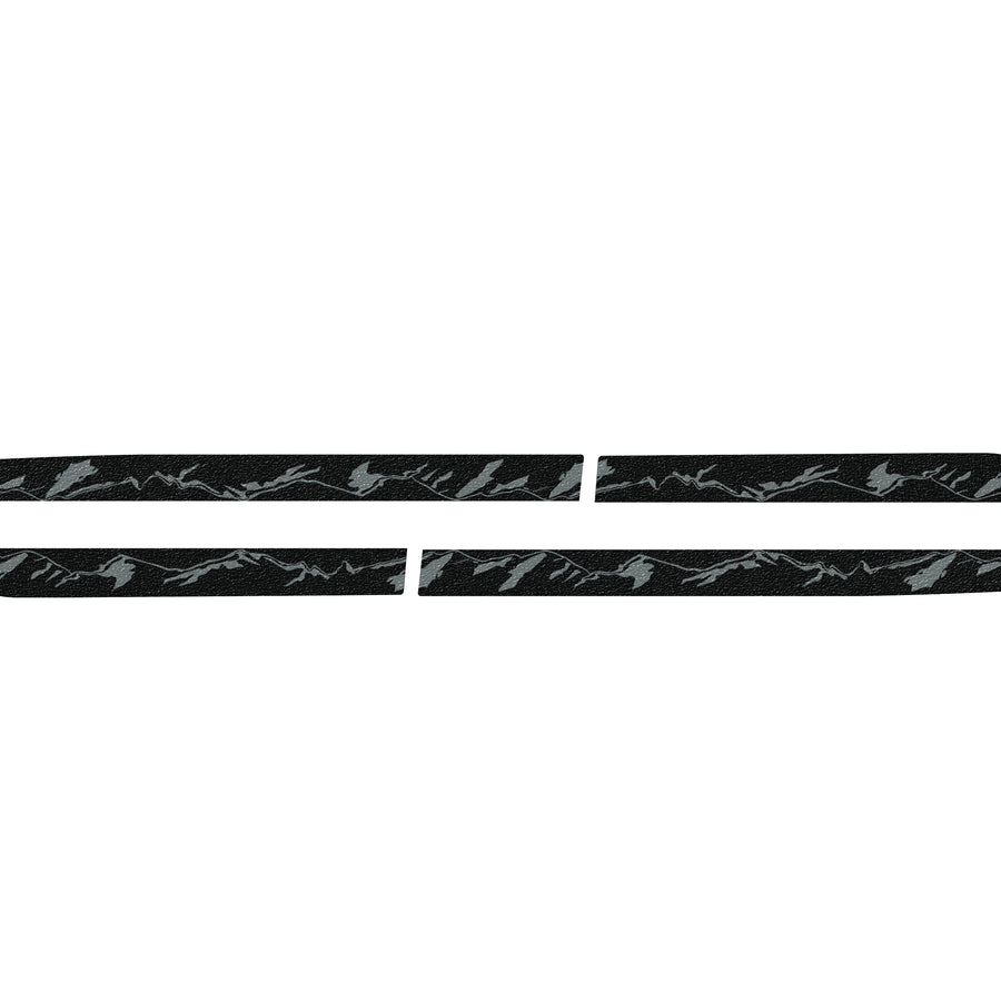 Rocker Panels Accent Trim Fits 2022-2022 Ford Maverick Black w/Mountain Logo(Gray)