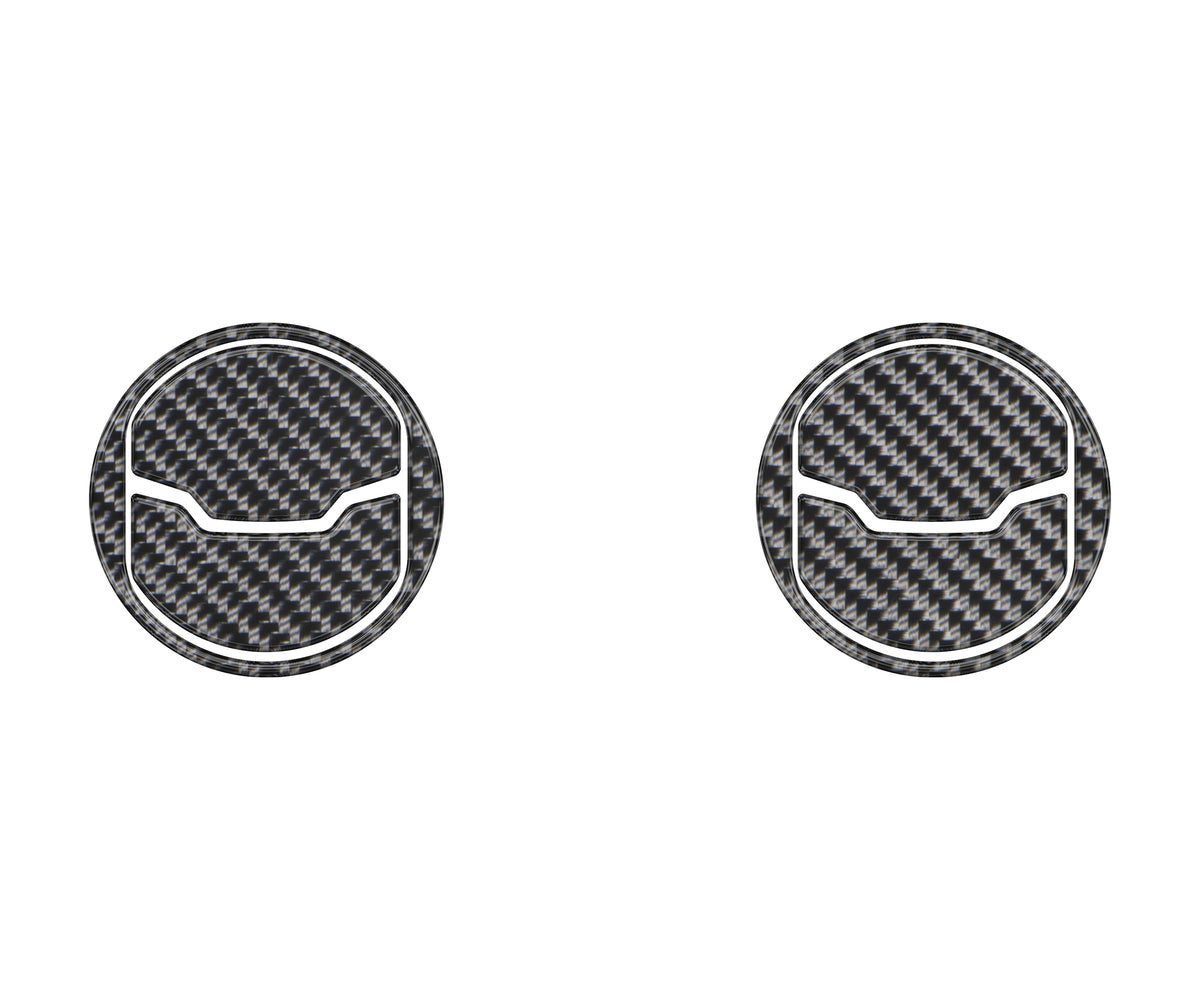 Center AC Vent (2 Vents) Accent Trim Fits 2015-2022 Ford Mustang 2 Vents Real Carbon Fiber(Domed)
