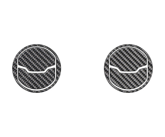 Center AC Vent (2 Vents) Accent Trim Fits 2015-2022 Ford Mustang 2 Vents Real Carbon Fiber(Domed)