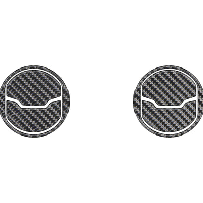 Center AC Vent (2 Vents) Accent Trim Fits 2015-2022 Ford Mustang 2 Vents Real Carbon Fiber(Domed)