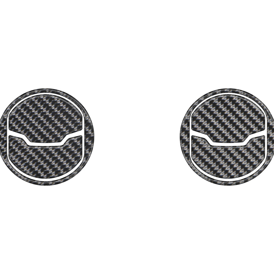 Center AC Vent (2 Vents) Accent Trim Fits 2015-2022 Ford Mustang 2 Vents Real Carbon Fiber(Domed)