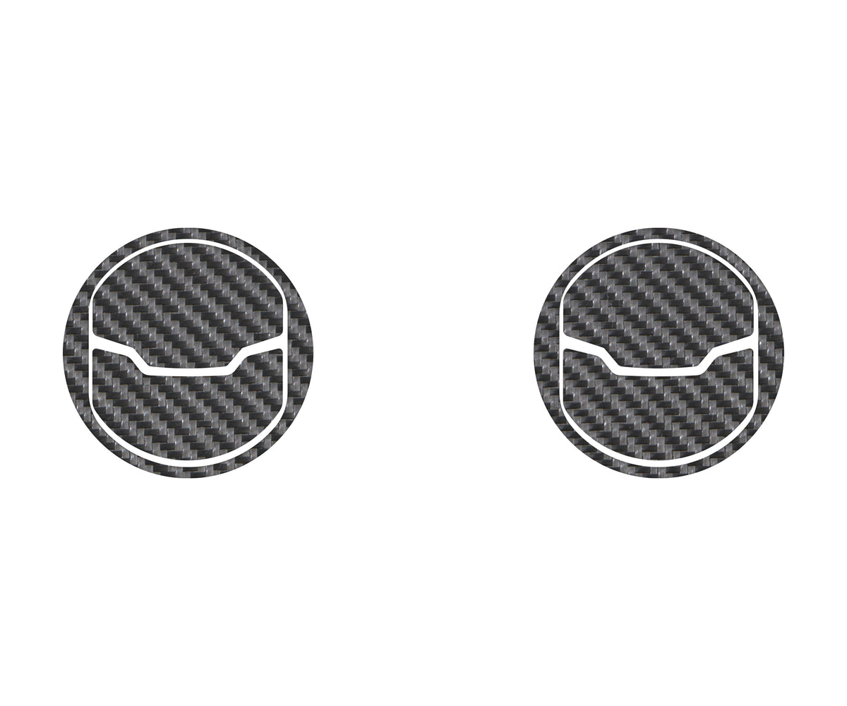 Center AC Vent (2 Vents) Accent Trim Fits 2015-2022 Ford Mustang 2 Vents Real Carbon Fiber(Raw)