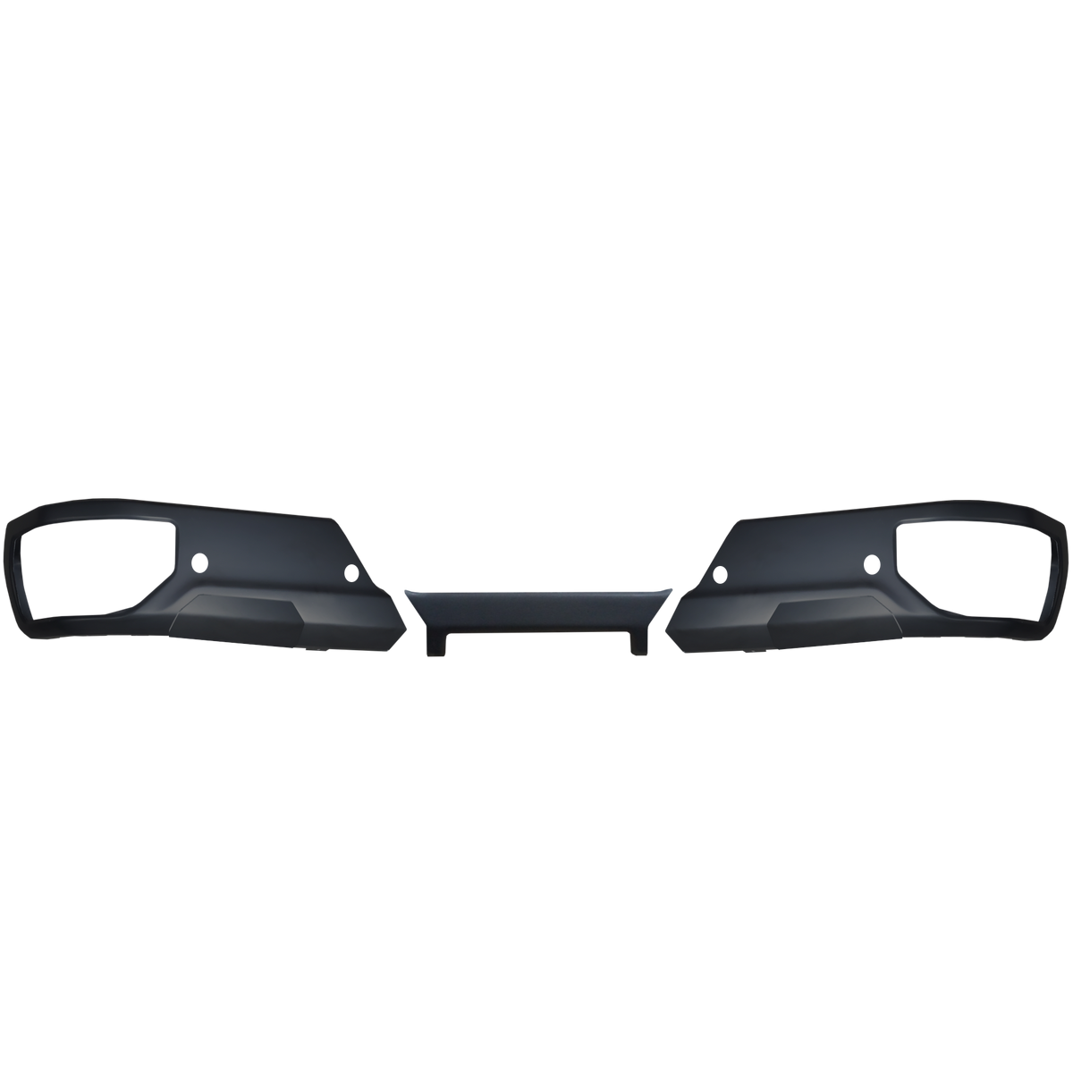 Matte Black Rear Bumper Covers for the 2019-2024 silverado and GMC sierra with with parking sensors but no exhaust cut outs - chrome delete kit