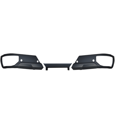 Matte Black Rear Bumper Covers for the 2019-2024 silverado and GMC sierra with with parking sensors but no exhaust cut outs - chrome delete kit