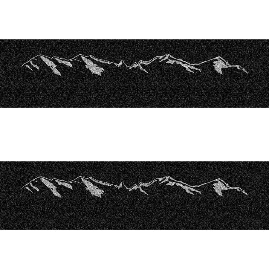 SuperCrew Rear Door Sill Trim Accent Trim Fits 2019-2022 Ford Ranger No Rear Doors (2 Piece Kit) Black w/Mountain Logo(Grey)