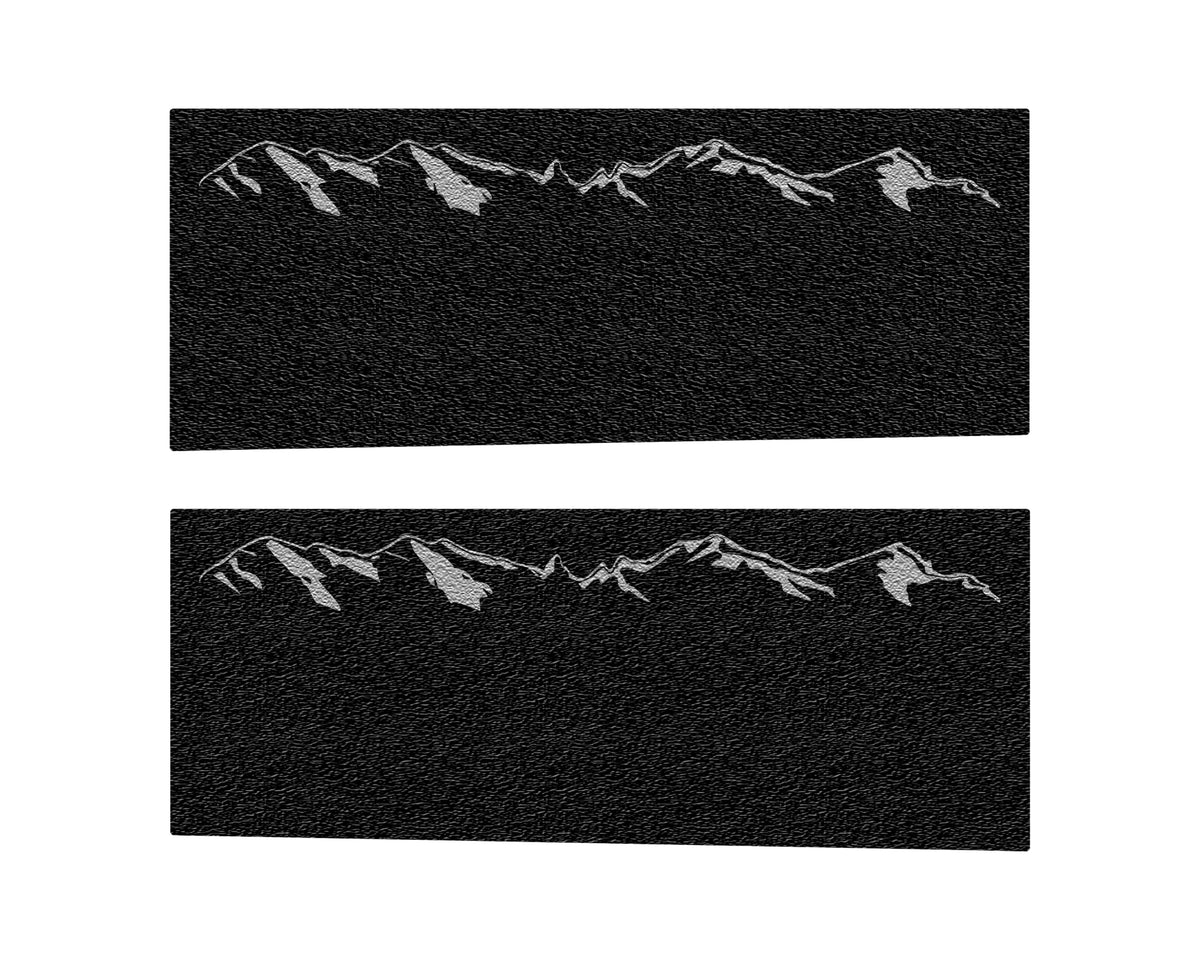 Rear Door Protection Overlays Fits 2019-2022 Ram 2500 No Rear Doors Black w/Mountain Logo(Grey)