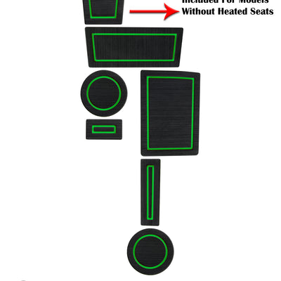 FOAM Cup Holder Inserts(2WD) Inserts Fits 2010-2020 Toyota 4Runner 2-Wheel Drive Black/Green