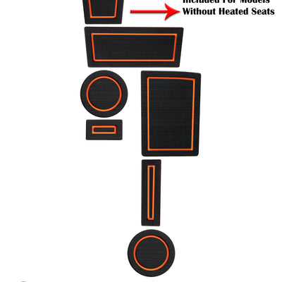 FOAM Cup Holder Inserts(2WD) Inserts Fits 2010-2020 Toyota 4Runner 2-Wheel Drive Black/Orange