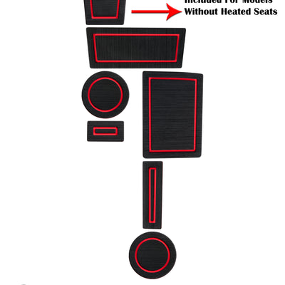 FOAM Cup Holder Inserts(2WD) Inserts Fits 2010-2020 Toyota 4Runner 2-Wheel Drive Black/Red