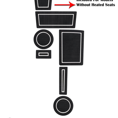 FOAM Cup Holder Inserts(2WD) Inserts Fits 2010-2020 Toyota 4Runner 2-Wheel Drive Black/White