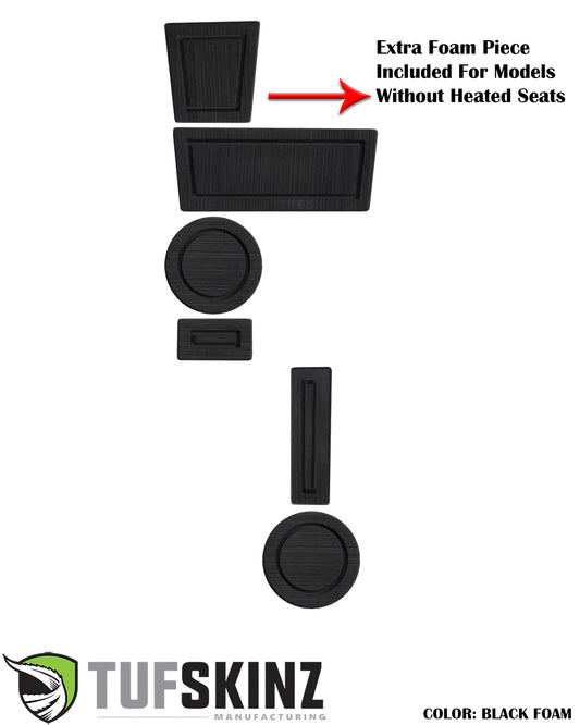Foam Cup Holder Inserts(4WD) with Shifter Boot Inserts Fits 2010-2020 Toyota 4Runner 4-Wheel Drive with Boot Black/Black