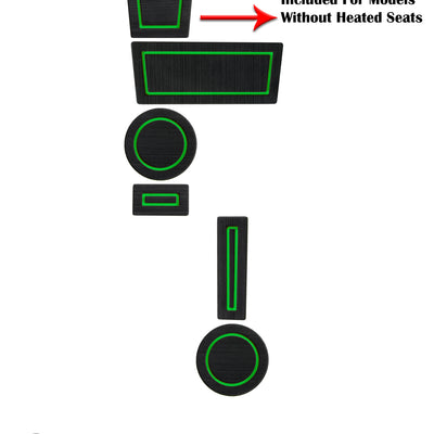 Foam Cup Holder Inserts(4WD) with Shifter Boot Inserts Fits 2010-2020 Toyota 4Runner 4-Wheel Drive with Boot Black/Green