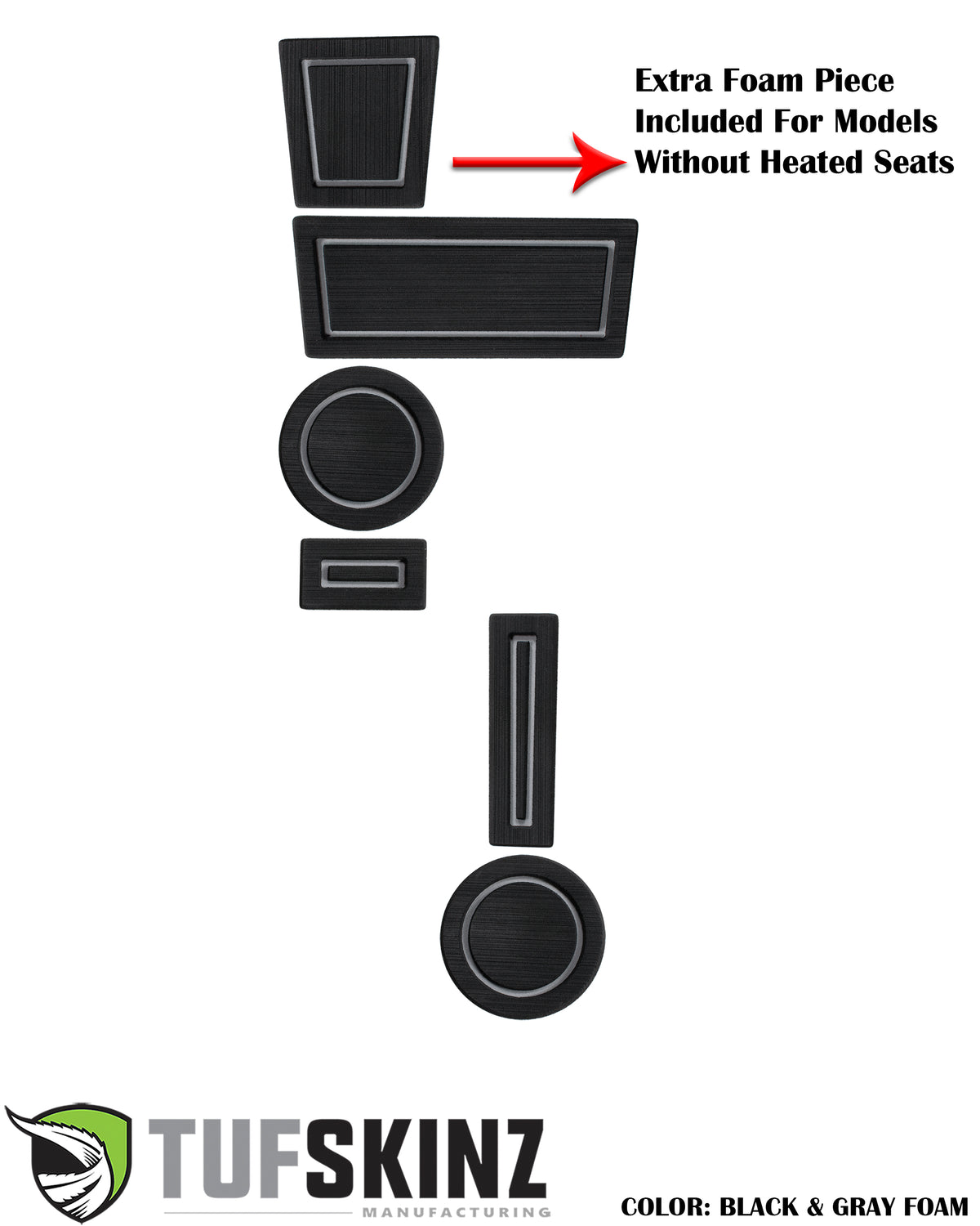 Foam Cup Holder Inserts(4WD) with Shifter Boot Inserts Fits 2010-2020 Toyota 4Runner 4-Wheel Drive with Boot Black/Gray