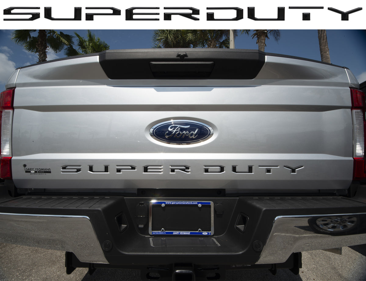 "SUPER DUTY" Tailgate Letter Inserts Fits 2017-2019 Ford Super Duty Gloss Black