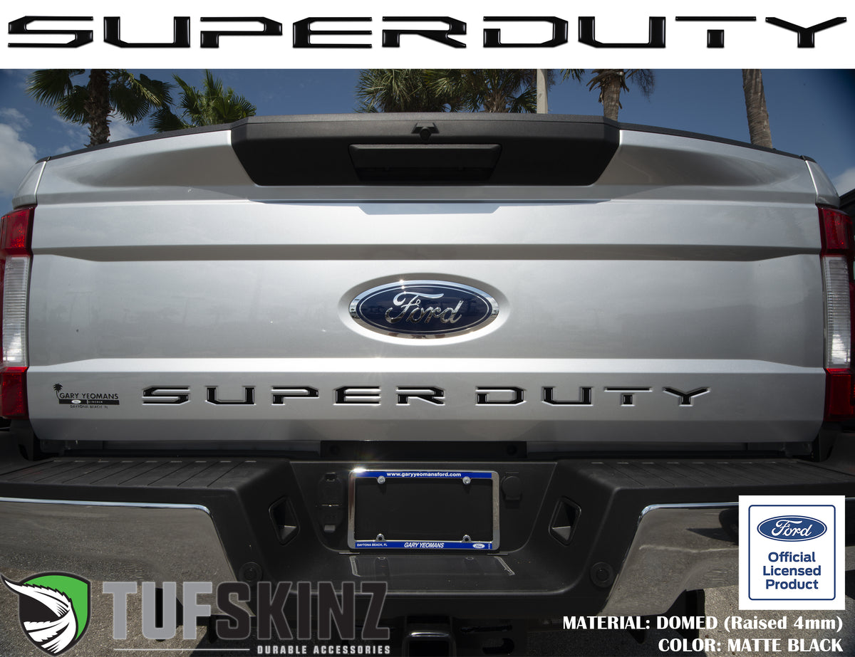 "SUPER DUTY" Tailgate Letter Inserts Fits 2017-2019 Ford Super Duty Matte Black