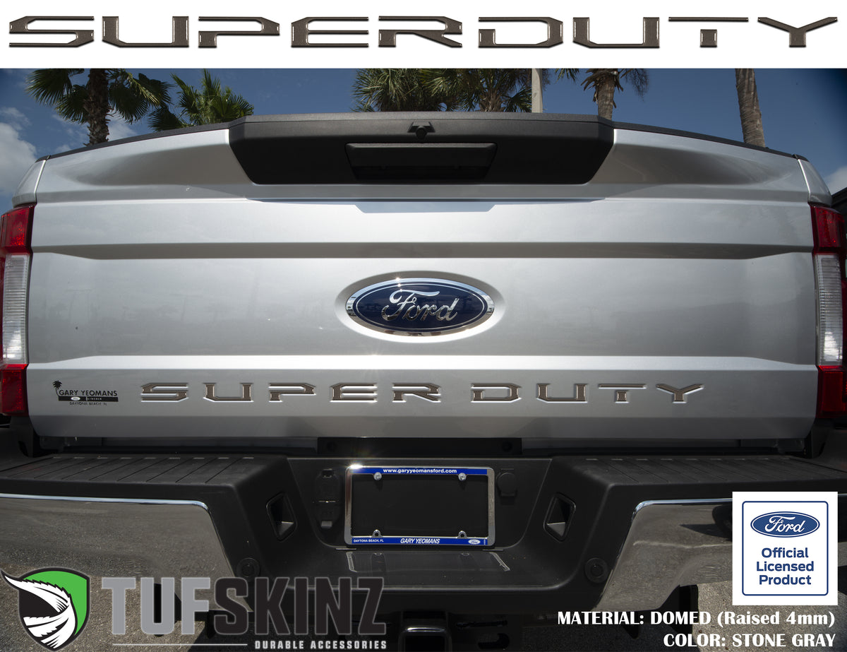 "SUPER DUTY" Tailgate Letter Inserts Fits 2017-2019 Ford Super Duty *OE Color - Stone Gray