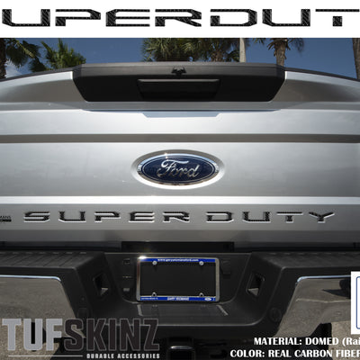 "SUPER DUTY" Tailgate Letter Inserts Fits 2017-2019 Ford Super Duty Real Carbon Fiber(Domed)