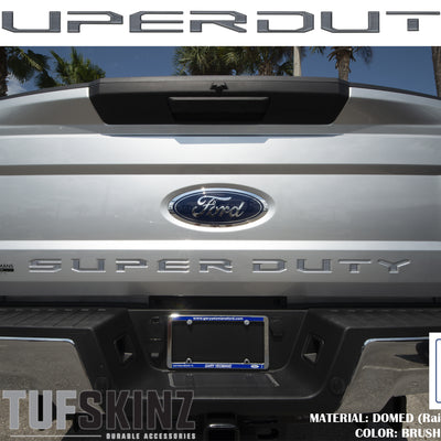 "SUPER DUTY" Tailgate Letter Inserts Fits 2017-2019 Ford Super Duty Brushed Silver