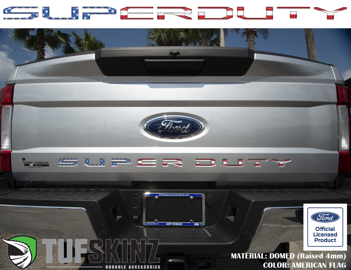 "SUPER DUTY" Tailgate Letter Inserts Fits 2017-2019 Ford Super Duty American Flag
