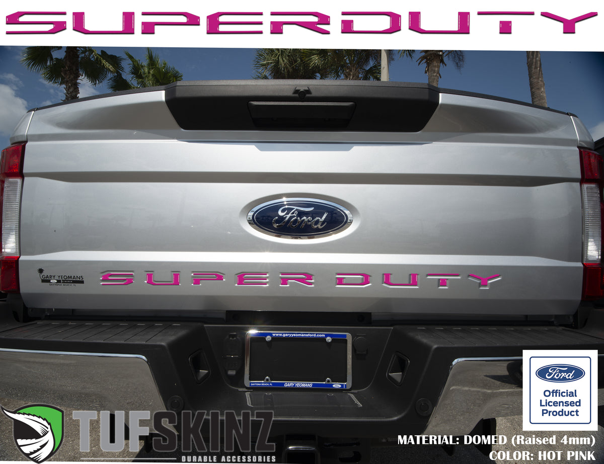 "SUPER DUTY" Tailgate Letter Inserts Fits 2017-2019 Ford Super Duty Hot Pink