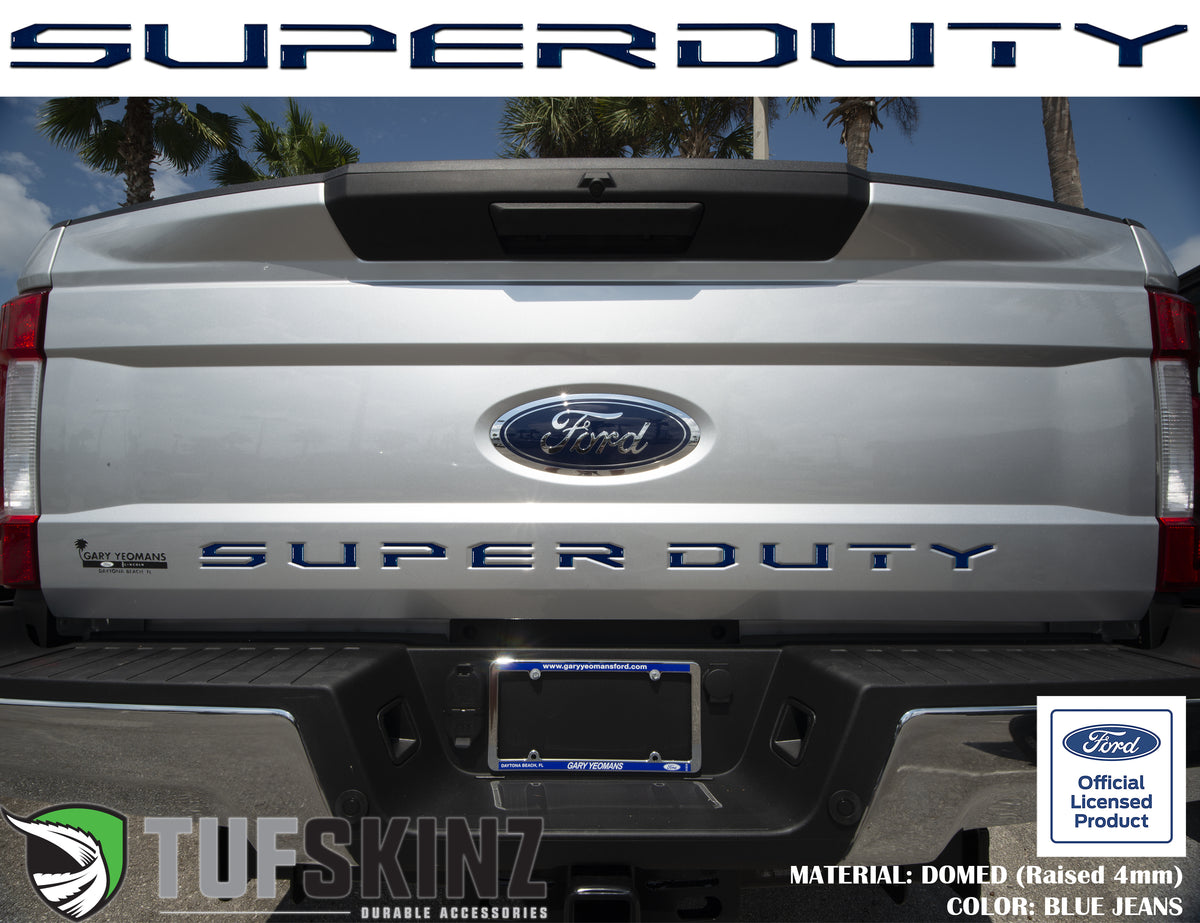 "SUPER DUTY" Tailgate Letter Inserts Fits 2017-2019 Ford Super Duty *OE Color - Blue Jeans Metallic