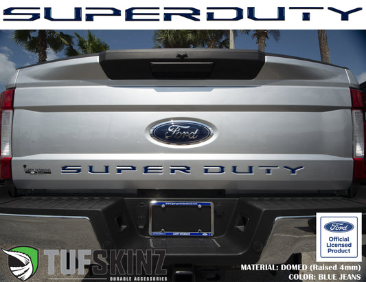 "SUPER DUTY" Tailgate Letter Inserts Fits 2017-2019 Ford Super Duty *OE Color - Blue Jeans Metallic