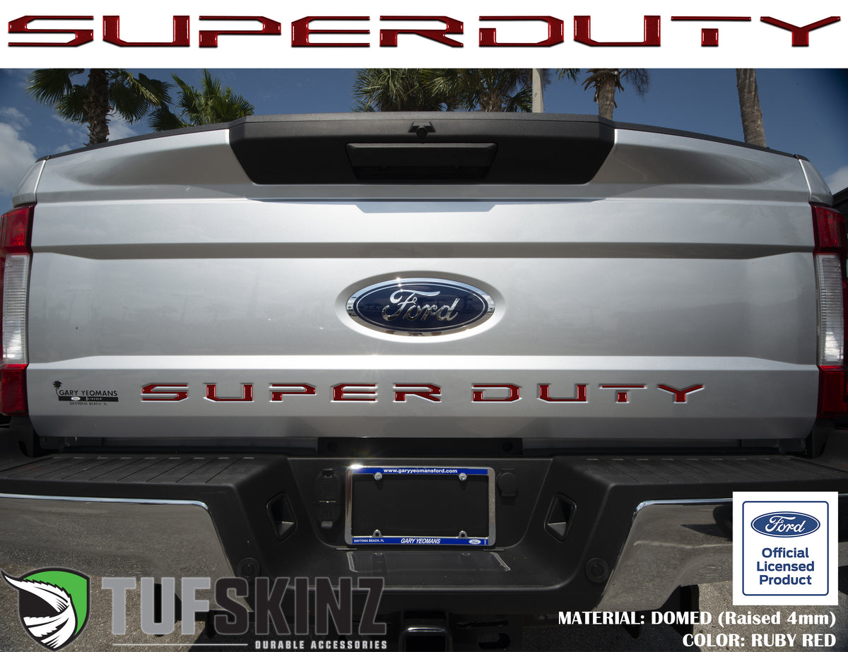 "SUPER DUTY" Tailgate Letter Inserts Fits 2017-2019 Ford Super Duty *OE Color - Ruby Red