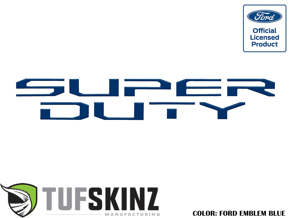 "SUPER DUTY" Hood Letter Inserts Fits 2017-2022 Ford Super Duty *OE Color - Ford Emblem Blue