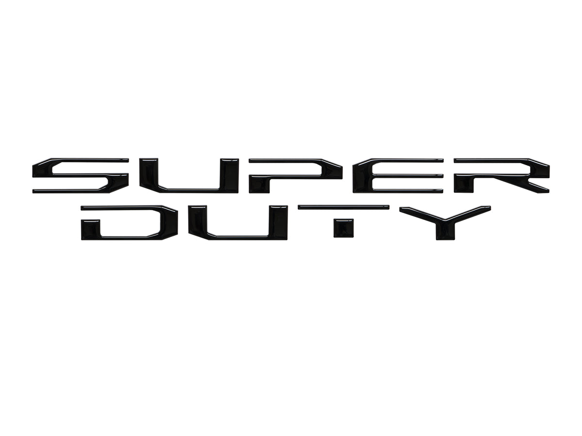 "SUPER DUTY" Hood Letter Inserts Fits 2017-2022 Ford Super Duty Gloss Black