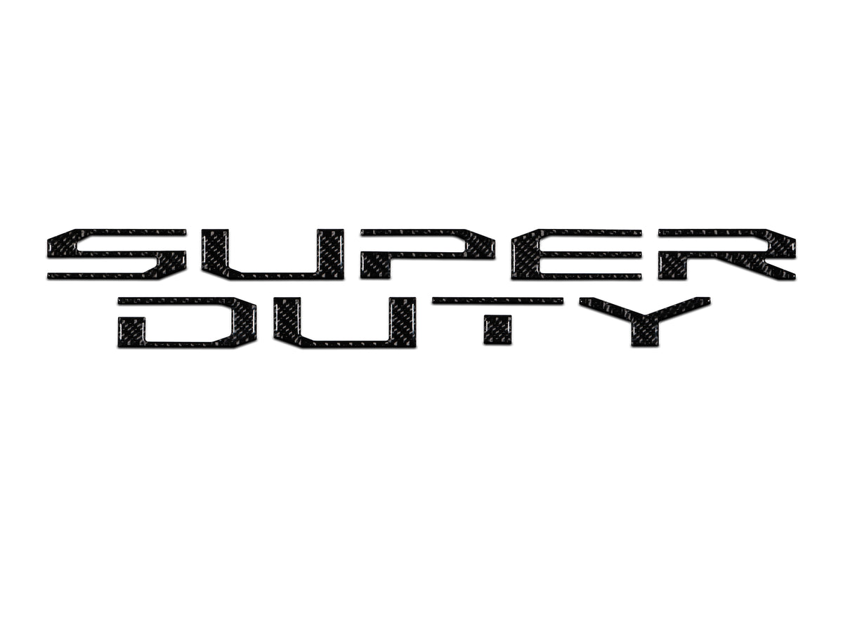 "SUPER DUTY" Hood Letter Inserts Fits 2017-2022 Ford Super Duty Real Carbon Fiber(Domed)