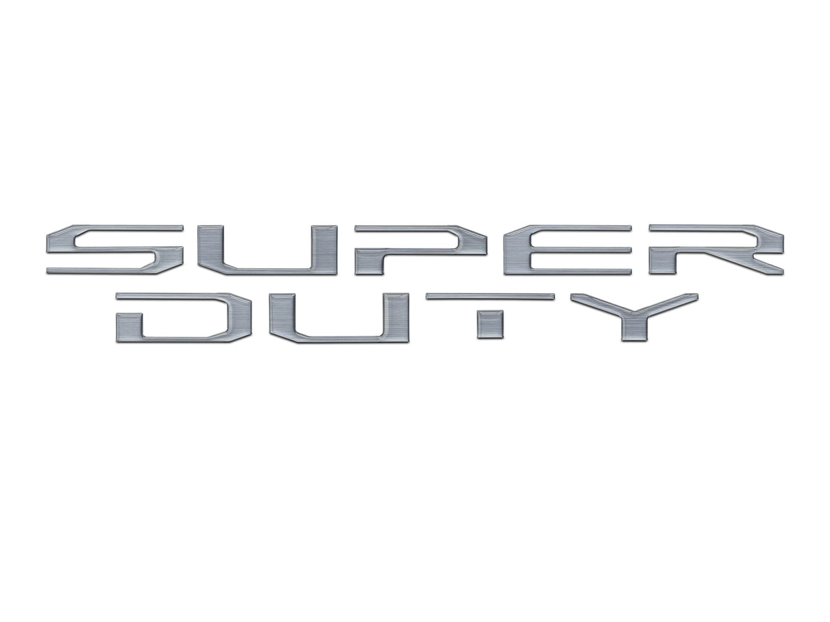 "SUPER DUTY" Hood Letter Inserts Fits 2017-2022 Ford Super Duty Brushed Silver